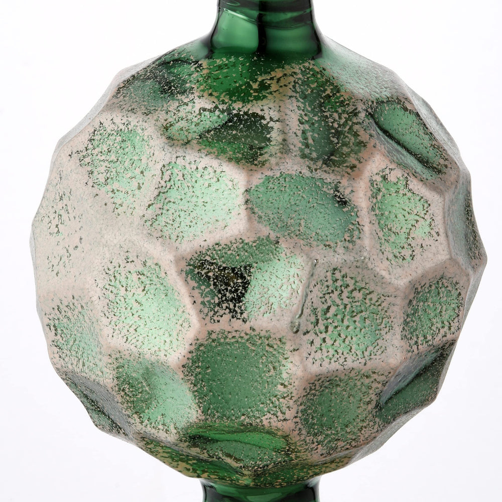 15" Sage Green Glass Christmas Tree Topper 15 in - Diamond Home USA