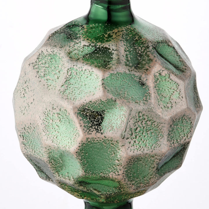 15" Sage Green Glass Christmas Tree Topper 15 in - Diamond Home USA