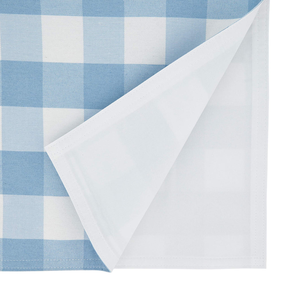 SARO LIFESTYLE Nautica Collection Cotton And Poly Blend Buffalo Plaid Runner 16" 16"x120" - Blue - Diamond Home USA