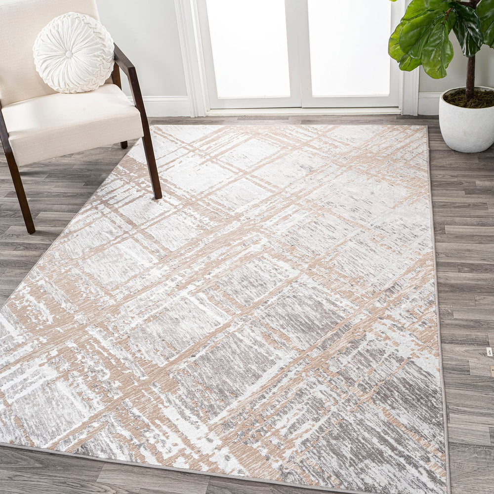 JONATHAN Y SOR201C-5 Slant Modern Abstract Indoor Area Rug Transitional 5 X 8 - Beige/Gray