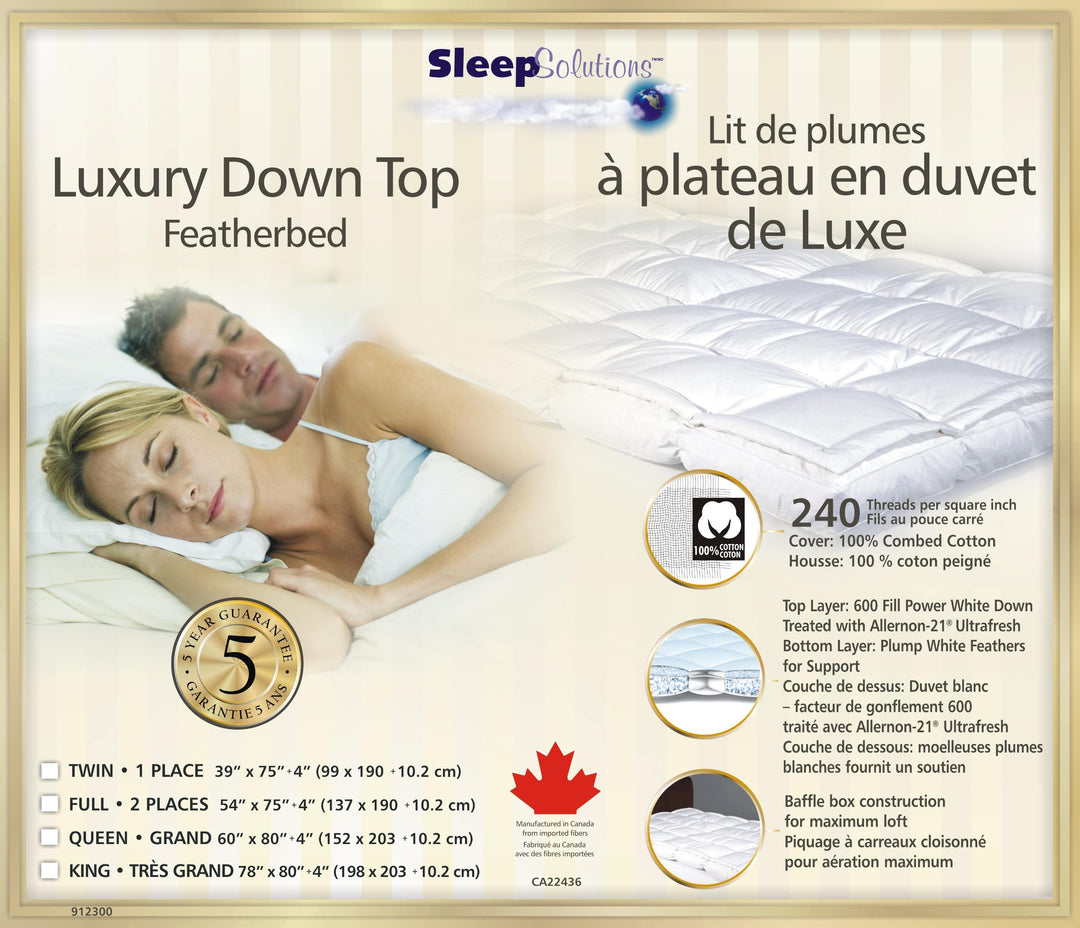 WESTEX Luxury 4-inch Thick Down-Top Feather Bed King