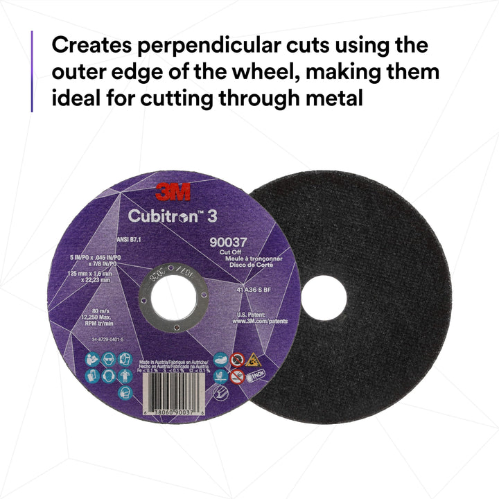 3M Cubitron 3 Cut-Off Wheel 90035 36+ T1 4 in x 0.125 in x 3/8 in (100 x 3 x - Diamond Home USA