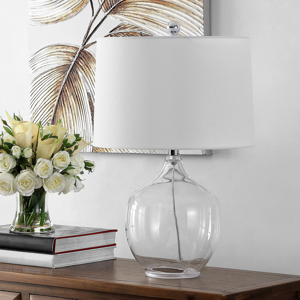 Lighting 24-inch Clear Glass Led Table Lamp 15" W X L 23.5" H Modern - Diamond Home USA