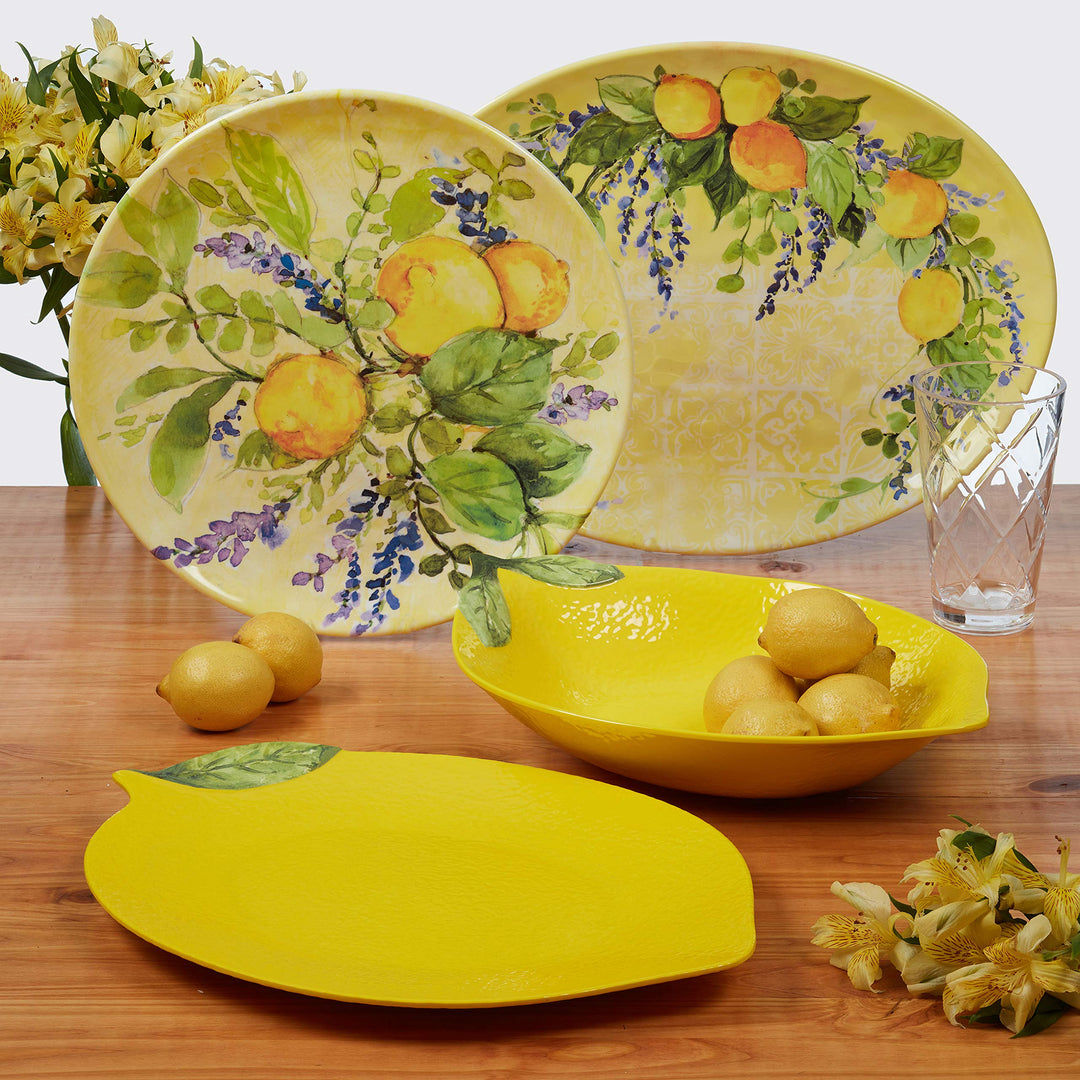 Certified International Zest 3-D Lemon 5 pc Melamine Serving Bowl Set Multicolor - Diamond Home USA
