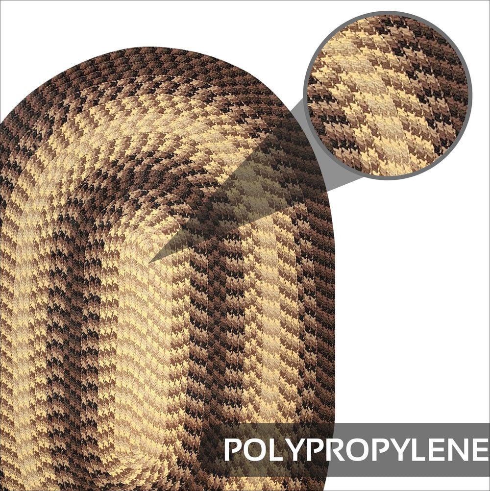 Better Trends Heritage Braid Collection is Durable & Stain Resistant 60" x 90" Oval - Chocolate - Diamond Home USA