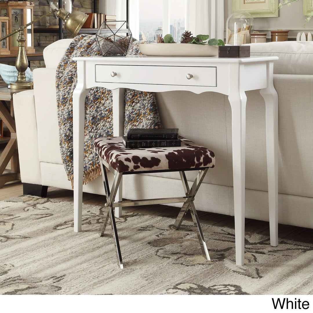 Inspire Q Daniella 1-Drawer Wood Accent Console Sofa Table by Bold White Painted
