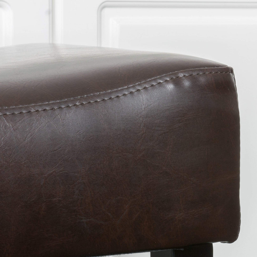 26-inch Bonded Leather Backless Counter Stool (Set of 2) by Black Brown Modern - Diamond Home USA