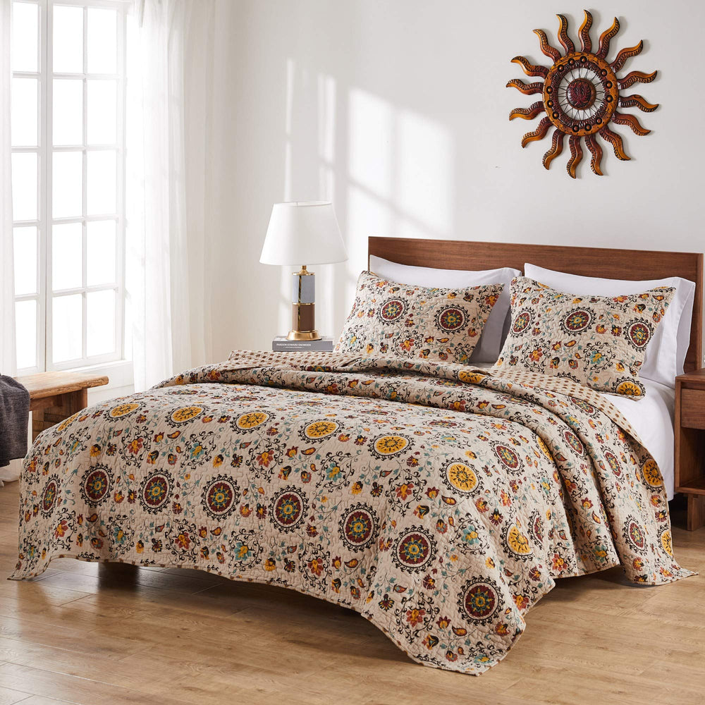 Greenland Home 2-Piece Andorra Quilt Set Twin Multicolor - Diamond Home USA