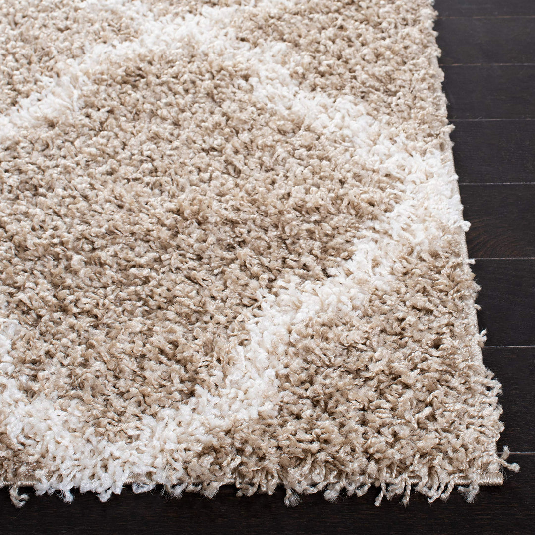 SAFAVIEH Dallas Shag Collection Accent Rug - 3' x 5' Beige & Ivory Trellis - Diamond Home USA
