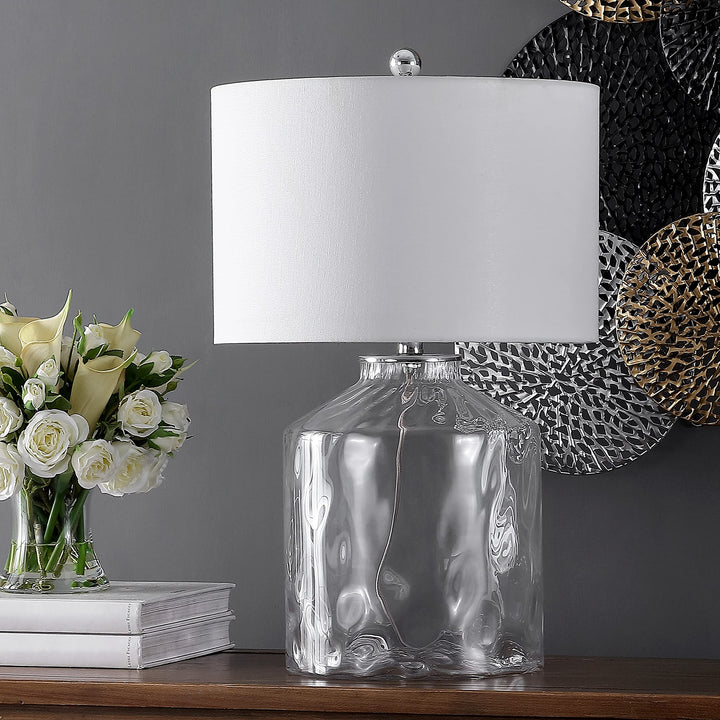 Lighting 24.5" Table Lamp 13" W X D 23" H Clear Modern Contemporary Chrome Bulbs - Diamond Home USA