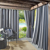 Sun Zero Valencia Cabana Stripe Indoor/Outdoor UV Protectant Energy Efficient 54" x 95" - Navy