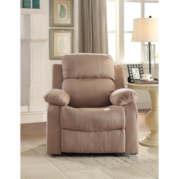 Brown Luxurious Microfiber Motion Recliner with Pillow Top Armrest and Tight - Diamond Home USA