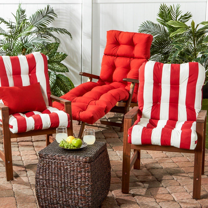 72" Lounge Cushion Salsa Red Outdoor 6ft Patio Chaise Pad for Lounger Solid - Diamond Home USA