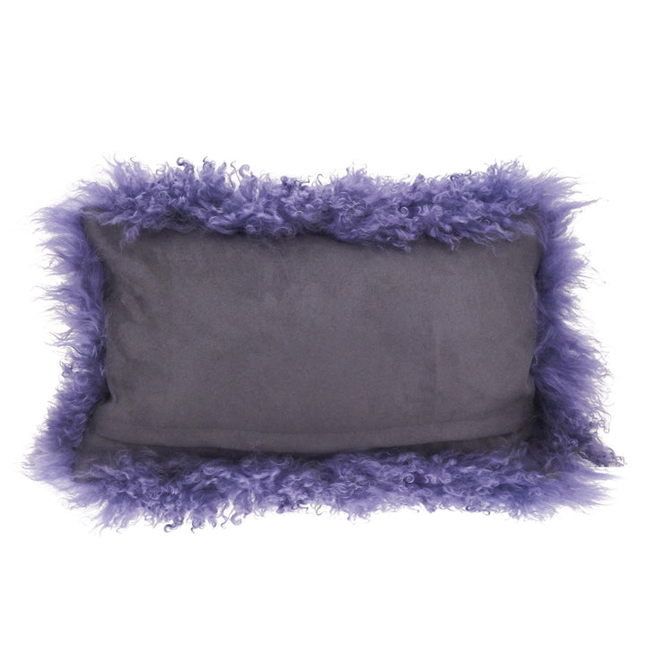 Poly-filled Mongolian Lamb Throw Pillow