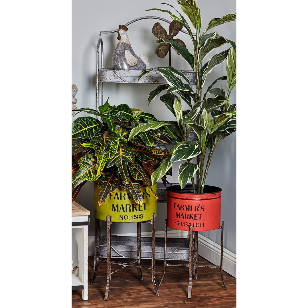 Studio 350 Multicolor Iron Farmers Market Farmhouse Rustic Planter (Set of 3) - Diamond Home USA