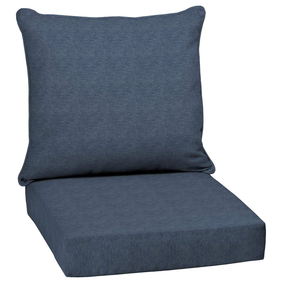 Denim Texture Outdoor Deep Seat Set Blue Solid Transitional Olefin Uv Resistant