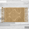 Jean Pierre - Ricardo th Mat Woven Fringe throom Rugs 100% Cotton Premium 17" x 31" - Linen