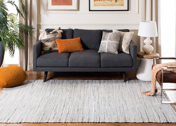 SAFAVIEH Rag Rug Collection Accent Rug - 3' x 5' Grey Handmade Boho Stripe - Diamond Home USA