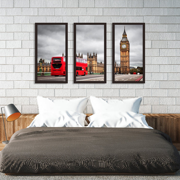 Picture Perfect International London Framed Plexiglass Wall Art Set of 3 - Diamond Home USA