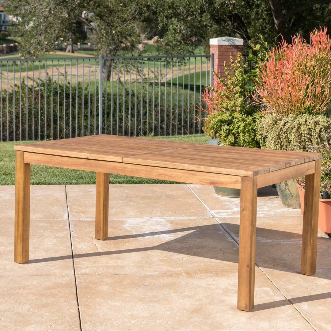 Christopher Knight Home Wilson Outdoor Expandable Acacia Wood Dining Table Teak - Diamond Home USA