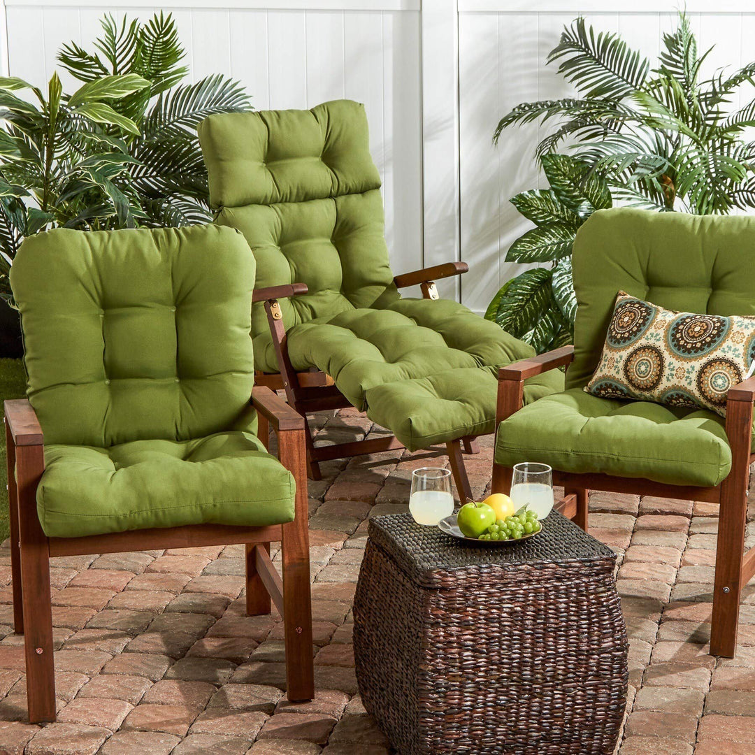 Rosewood 21-inch X 38-inch Green Outdoor Seat/Back Combo Cushion Solid - Diamond Home USA