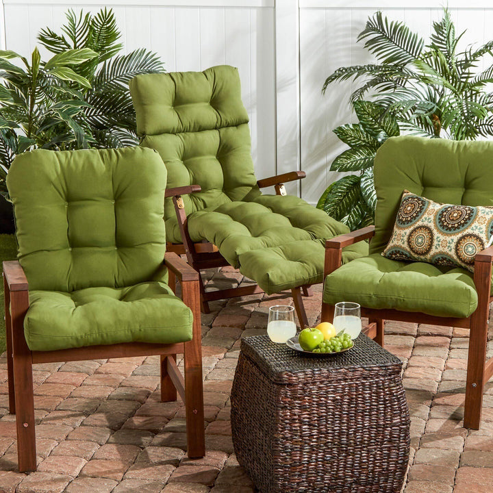 Rosewood 21-inch X 38-inch Green Outdoor Seat/Back Combo Cushion Solid - Diamond Home USA
