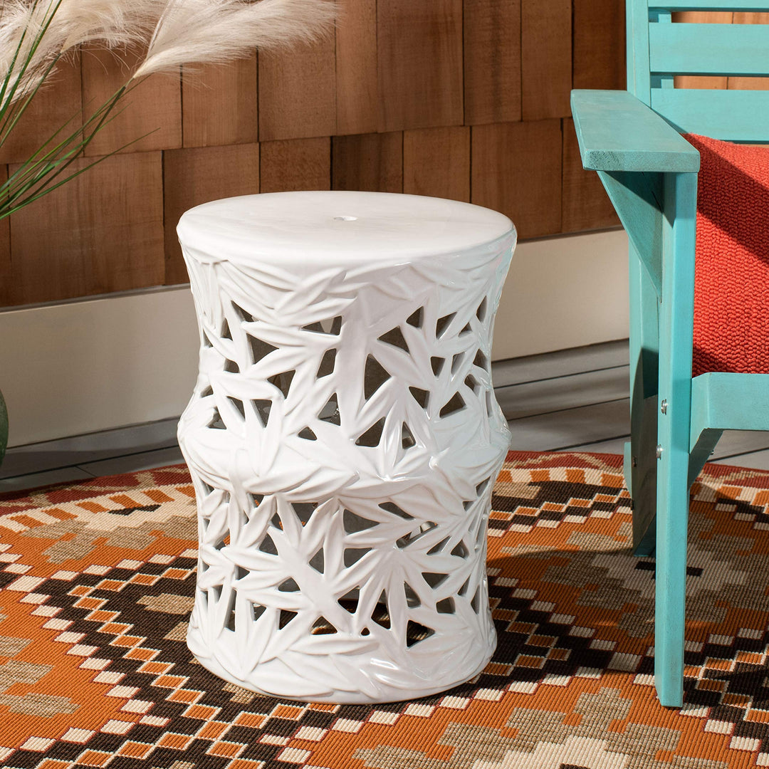 Safavieh ACS4573A Granda Ceramic Decorative Garden Stool White