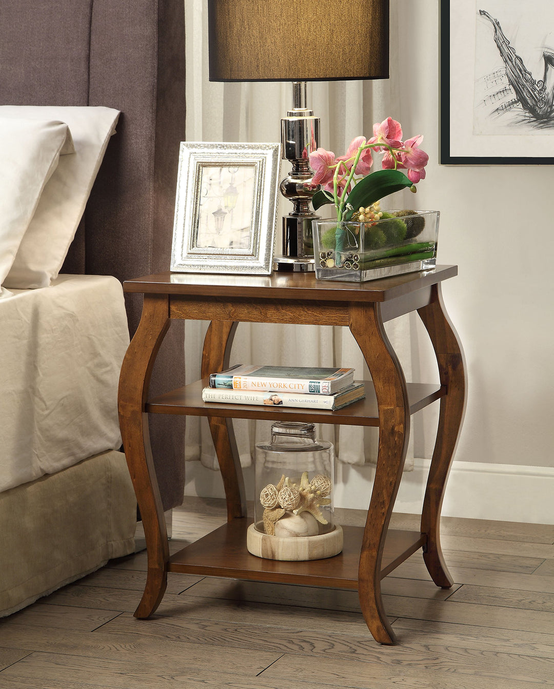 Acme Becci End Table in Walnut - Diamond Home USA