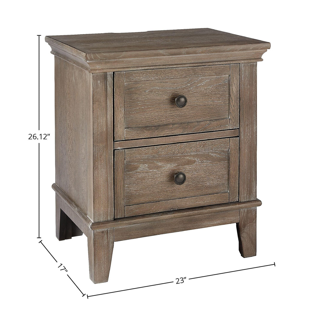 Westwood Design Leland 2 Drawer Nightstand Stone Washed - Diamond Home USA