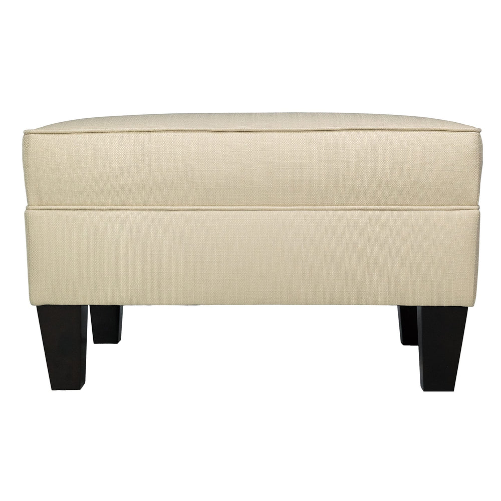 MJL Furniture Parker Fabric Upholstered Square Welted Ottoman Grey - Diamond Home USA