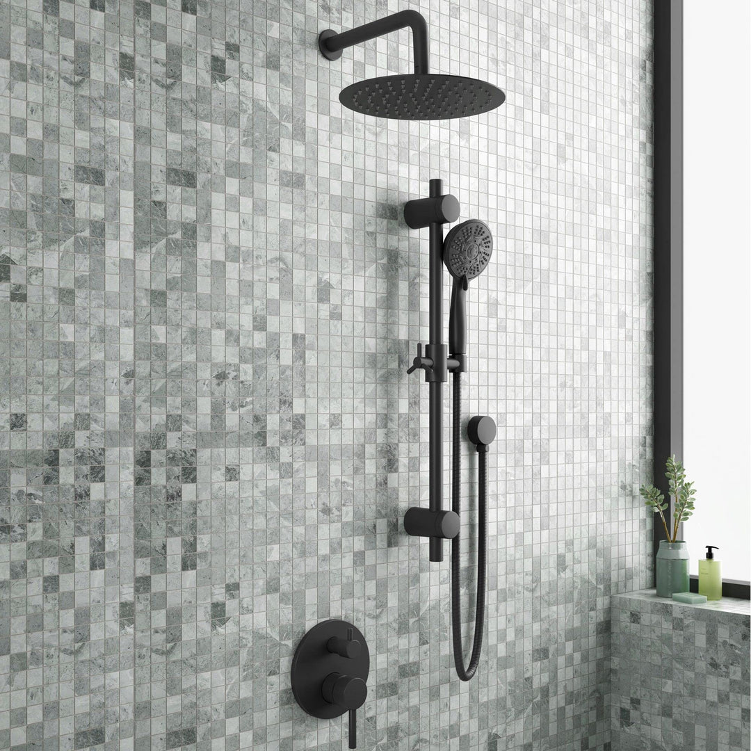 PULSE ShowerSpas 3006-MB Matte Black Combo Shower System 2.5 GPM - Diamond Home USA