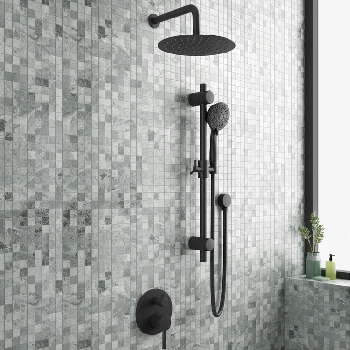 PULSE ShowerSpas 3006-MB Matte Black Combo Shower System 2.5 GPM - Diamond Home USA