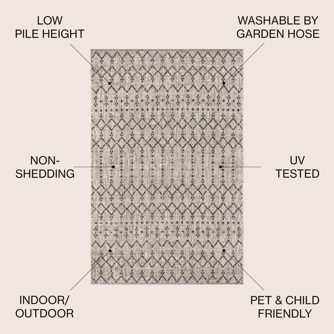 JONATHAN Y Trebol Moroccan Geometric Textured Weave Indoor/Outdoor Area Rug
