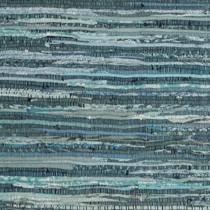 Rag Rug Runner with Tassels Teal Turquoise Rags Weave Floor Mat Hallway 2'3" x 5' - Turquoise/Multi - Diamond Home USA
