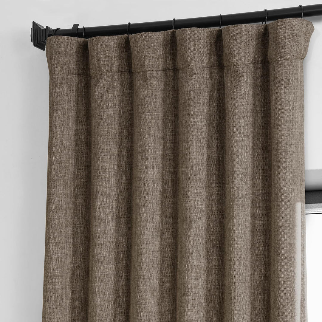Exclusive Fabrics Faux Linen Room Darkening Curtain (1 Panel)