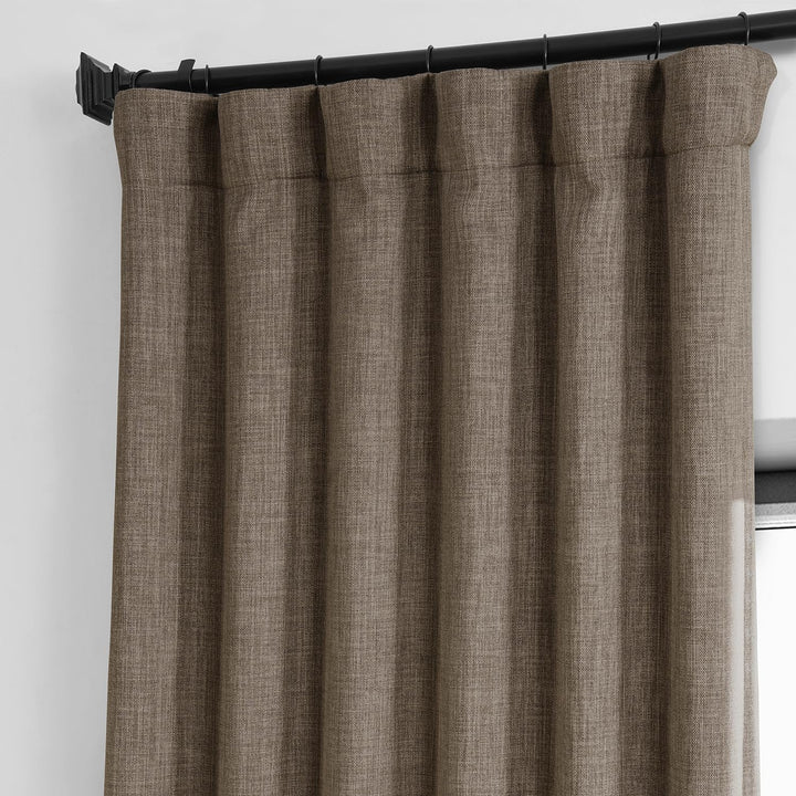 Exclusive Fabrics Faux Linen Room Darkening Curtain (1 Panel)