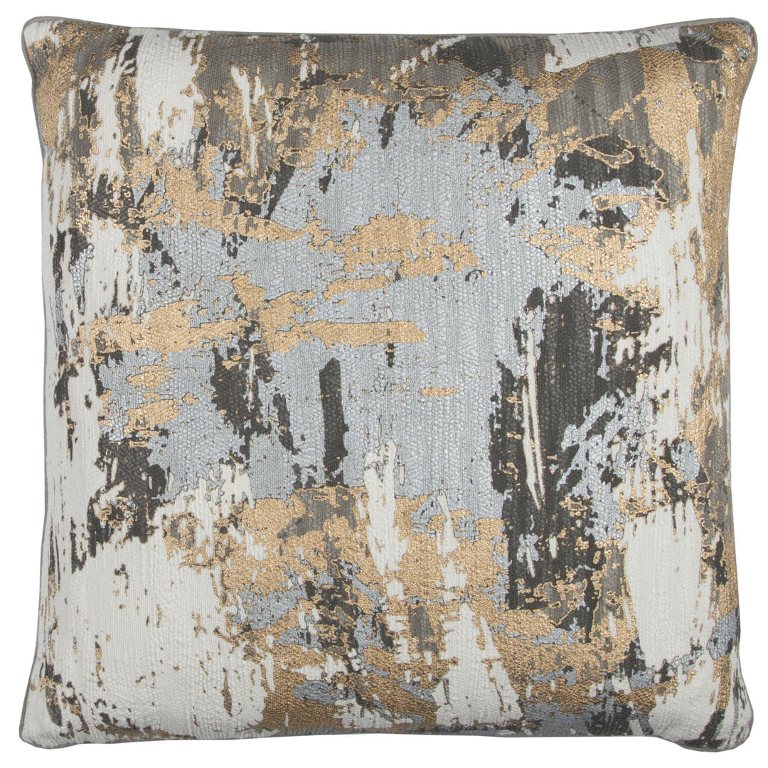 Rizzy Home T12406 Decorative Throw Pillow Cover 20" x 20" Gray / Copper Cover Only