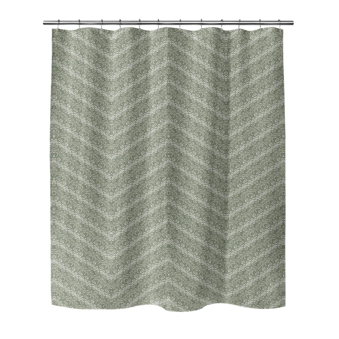 Chevron Snake Green Shower Curtain Green Animal Print Modern Contemporary
