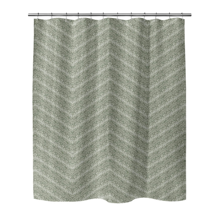Chevron Snake Green Shower Curtain Green Animal Print Modern Contemporary