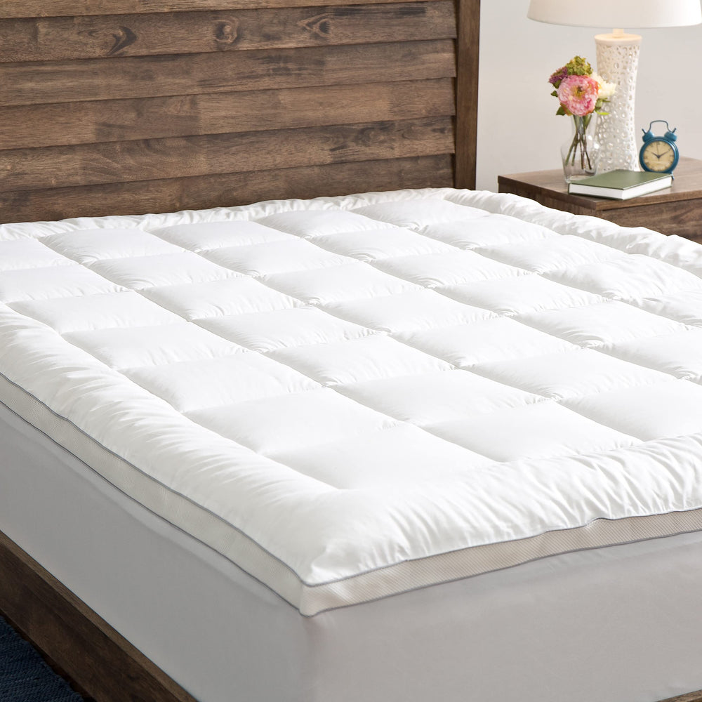 Grandeur Collection Powernap Cotton Top Celliant Fiber Blend Mattress Pad - queen - Diamond Home USA