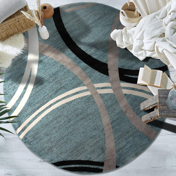 Rugshop Contemporary Abstract Circles Design Area Rug