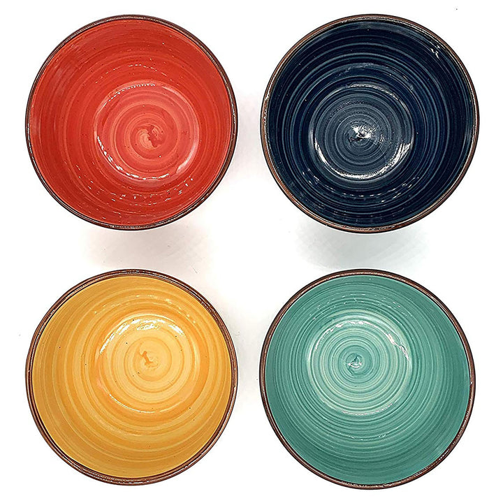 Gibson Home Color Speckle Multi Color Ceramic Bowl Sets Red Yellow Blue - Diamond Home USA