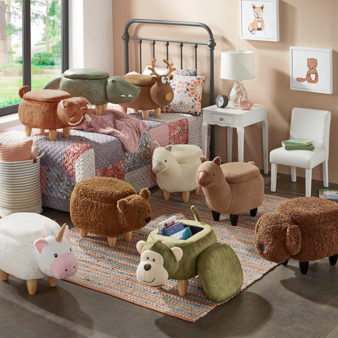 Inspire Q iQ Friends - Animal Storage Ottomans by Junior Bull Dog - Diamond Home USA