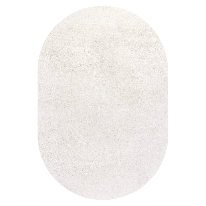 JONATHAN Y SEU100T-4OV Haze Solid Low-Pile Indoor Area-Rug Coastal Bohemian 4 X 6 Oval - Cream