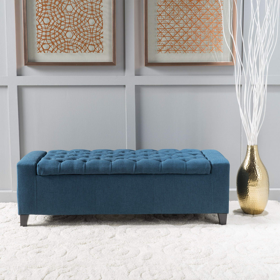 Christopher Knight Home Hikaru Fabric Storage Ottoman Dark Dimensions: