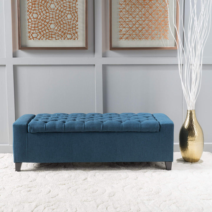 Christopher Knight Home Hikaru Fabric Storage Ottoman Dark Dimensions: