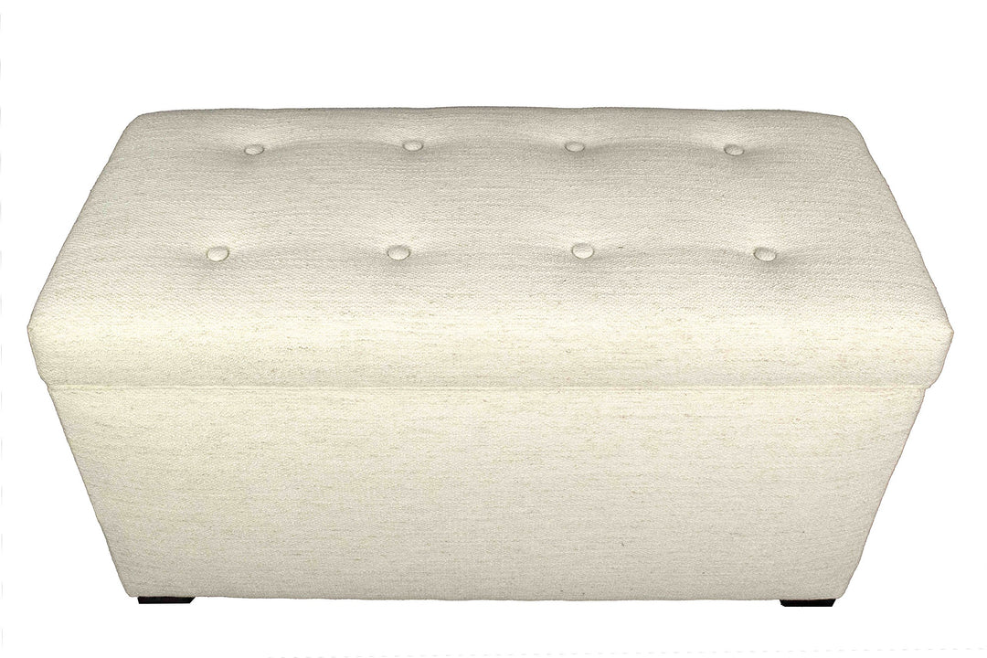 MJL Furniture Designs Angela Collection Button Tufted Upholstered Lift Top Ivory - Diamond Home USA