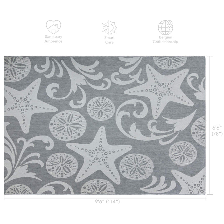 Gertmenian Indoor Outdoor Area Rug Classic Flatweave Washable Stain & UV 6'6" x 9'6" - Diamond Home USA