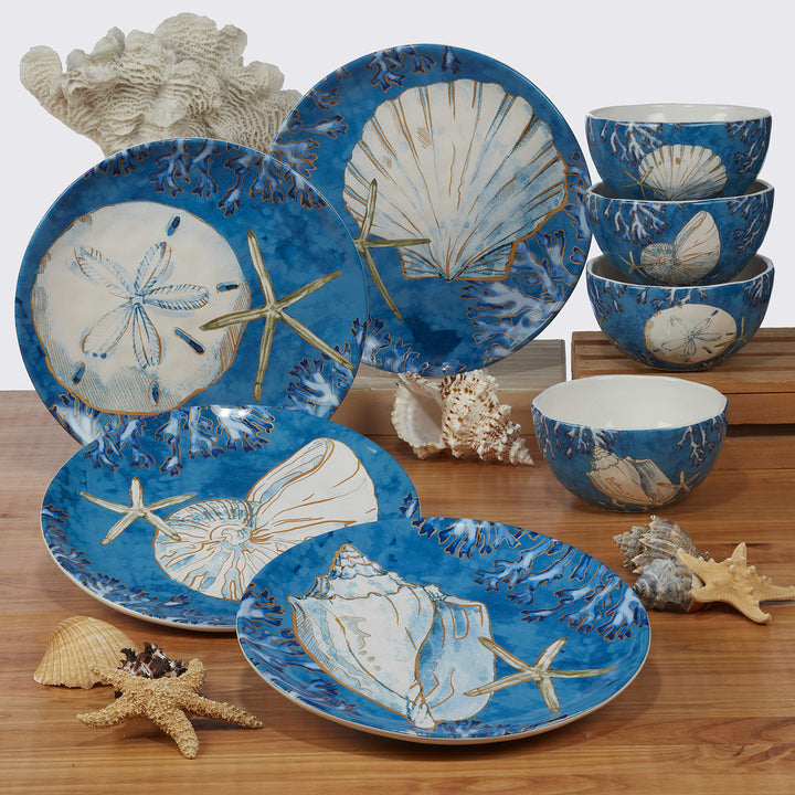 Certified International Playa Shells 18 oz. Mugs Set of 4 4 Count (Pack of 1) - Diamond Home USA