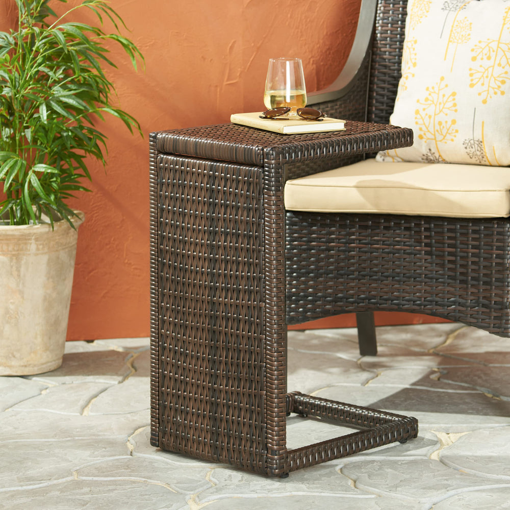 Christopher Knight Home CKH C-Shaped PE Accent Table Multibrown - Diamond Home USA